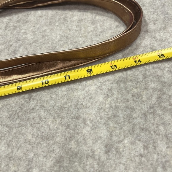 Y2K Michelle Genuine Leather Metallic Handbag Gold Bronze Copper Italian Purse - Picture 16 of 16